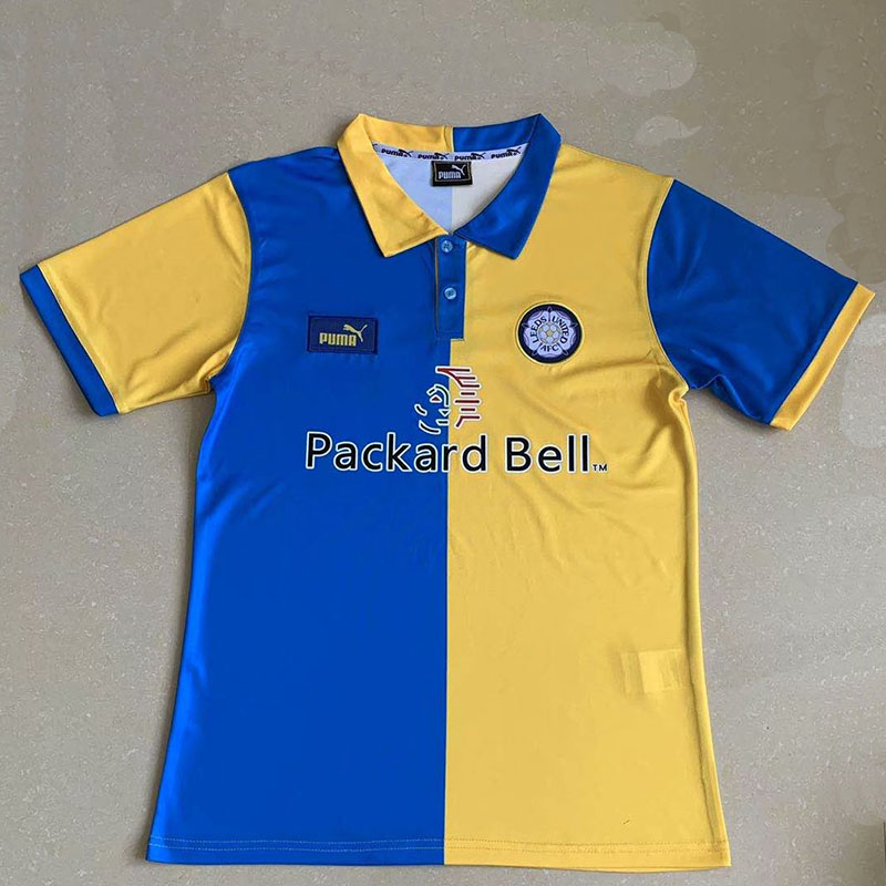 1997-1998 Leeds United Away Retro yellow Soccer...