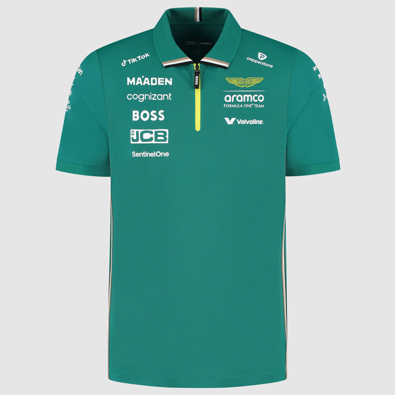 2025 F1 Aston Martin Polo Green Racing Suit(有领)