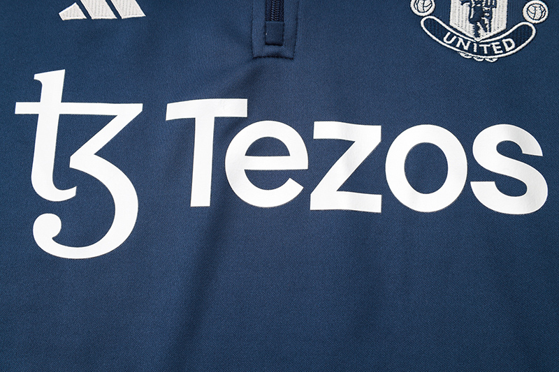 24-25 Man Utd Royal blue Kids Half Pull Tracksuit (童装)(半拉链)