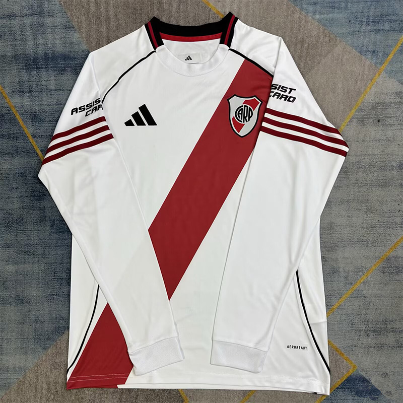 25-26 River Plate Home Long Sleeve Soccer Jersey (长袖)