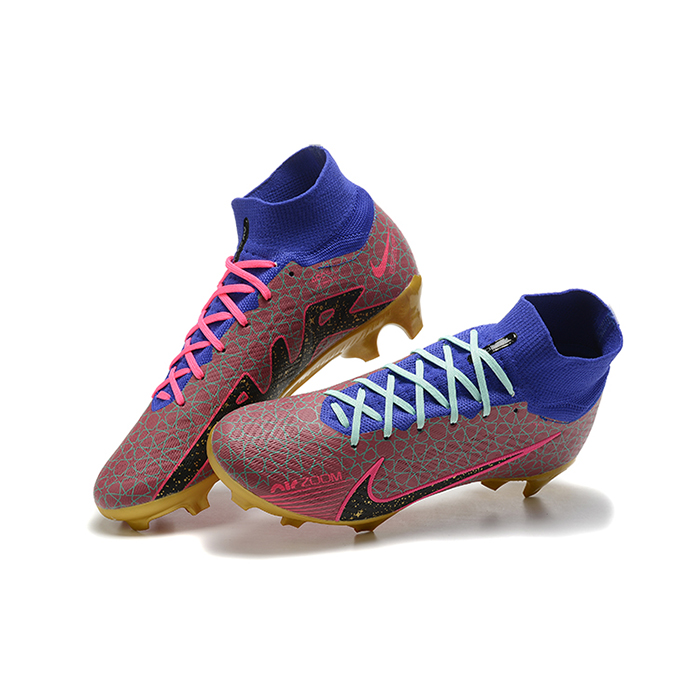 Air Zoom Mercurial Superfly IX Elite FG Lucent Pack High Soccer Shoes-Wine Red/Blue-4445000