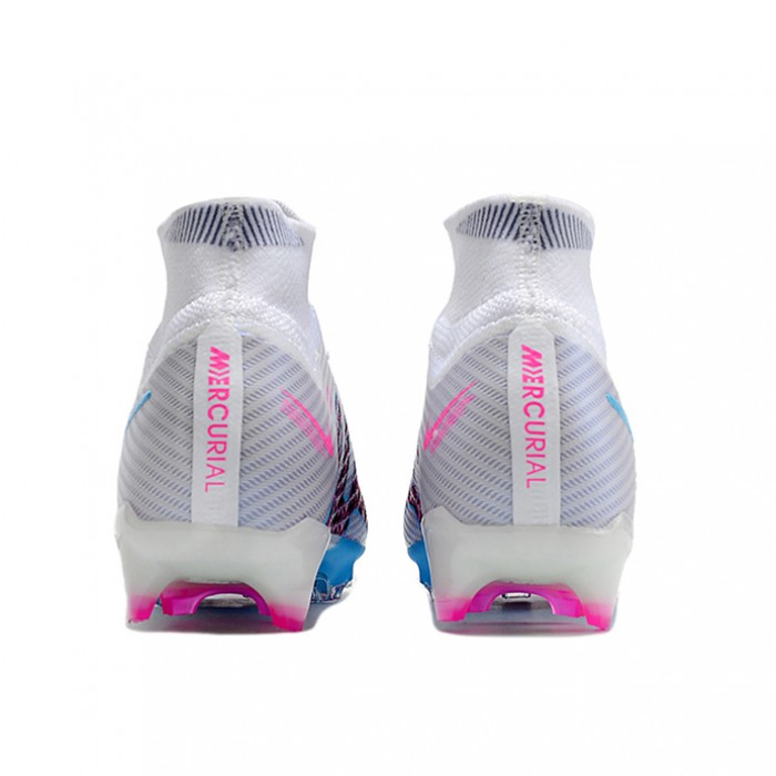Air Zoom Mercurial Vapor XV Elite FG High Soccer Shoes-White/Blue-6832560