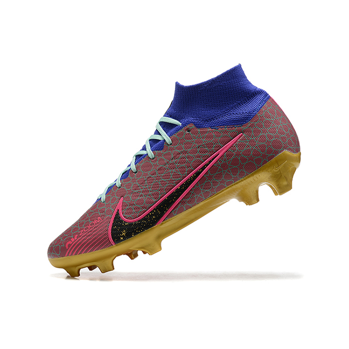 Air Zoom Mercurial Superfly IX Elite FG Lucent Pack High Soccer Shoes-Wine Red/Blue-4445000