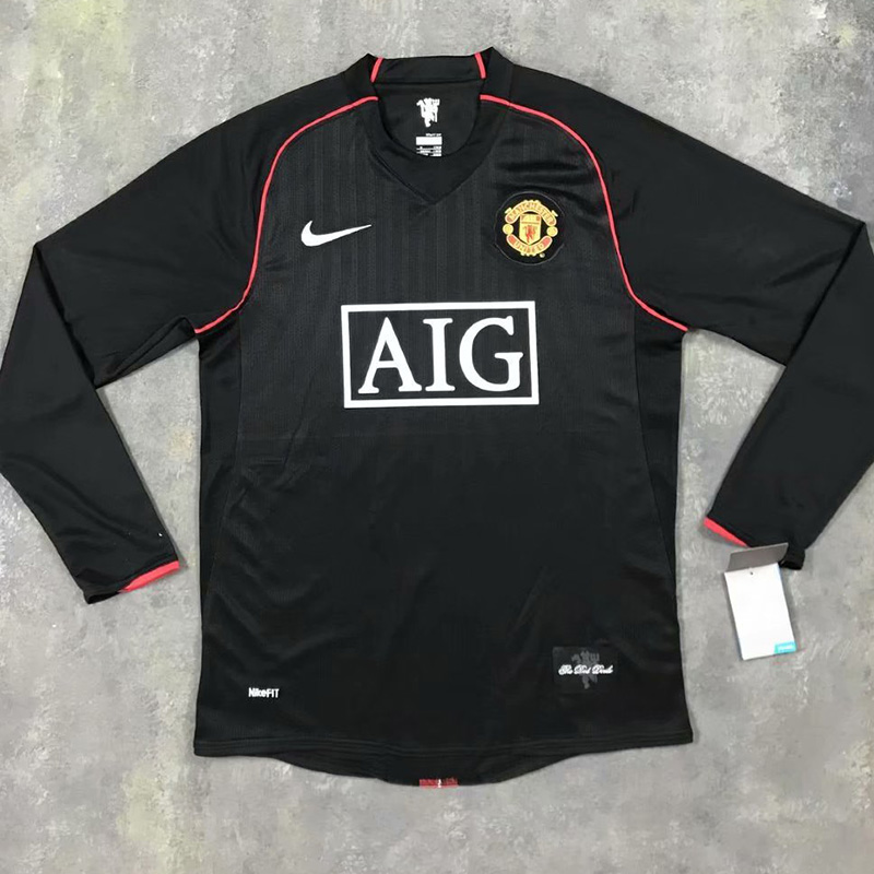 2007-2008 Man Utd Away Black long sleeve Retro ...