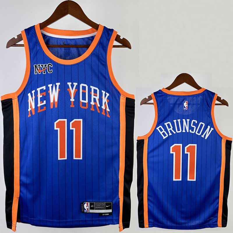 23-24 KNICKS BRUNSON #11 Blue City Edition Top ...