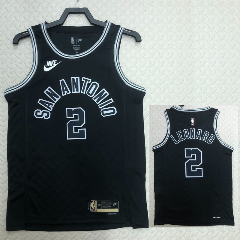 22-23 SA Spurs LEONARD #2 Black Top Quality Hot...