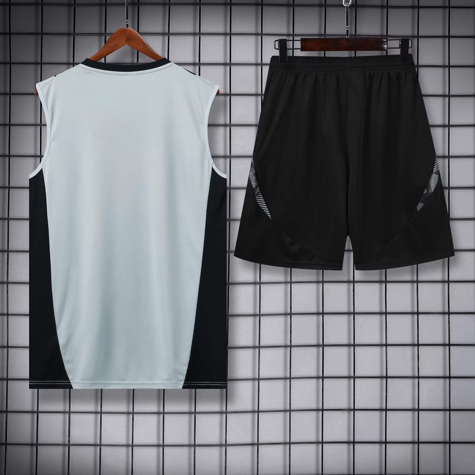 2024 AD Gray Tank Top And Shorts Suit