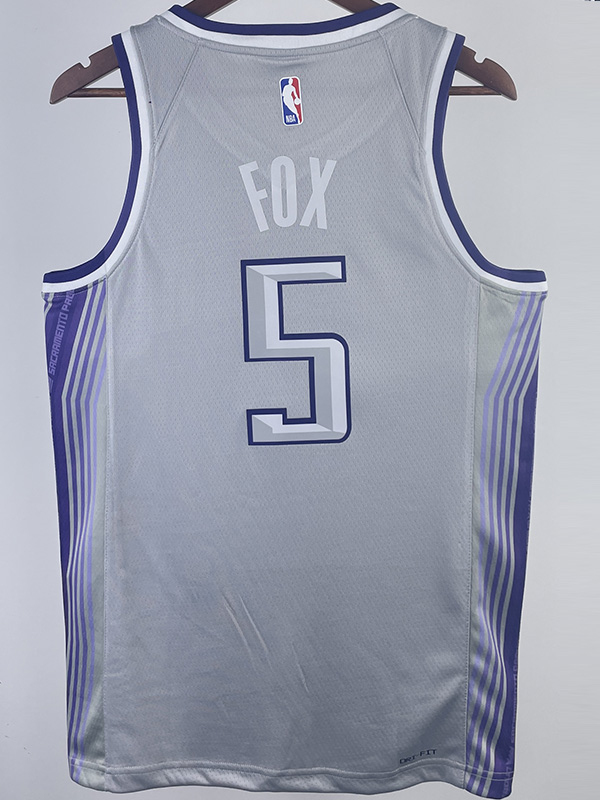 22-23 Kings FOX #5 Grey City Edition Top Qualit...