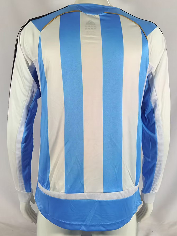 2006 Argentina Home Long Sleeve Retro Soccer Je...