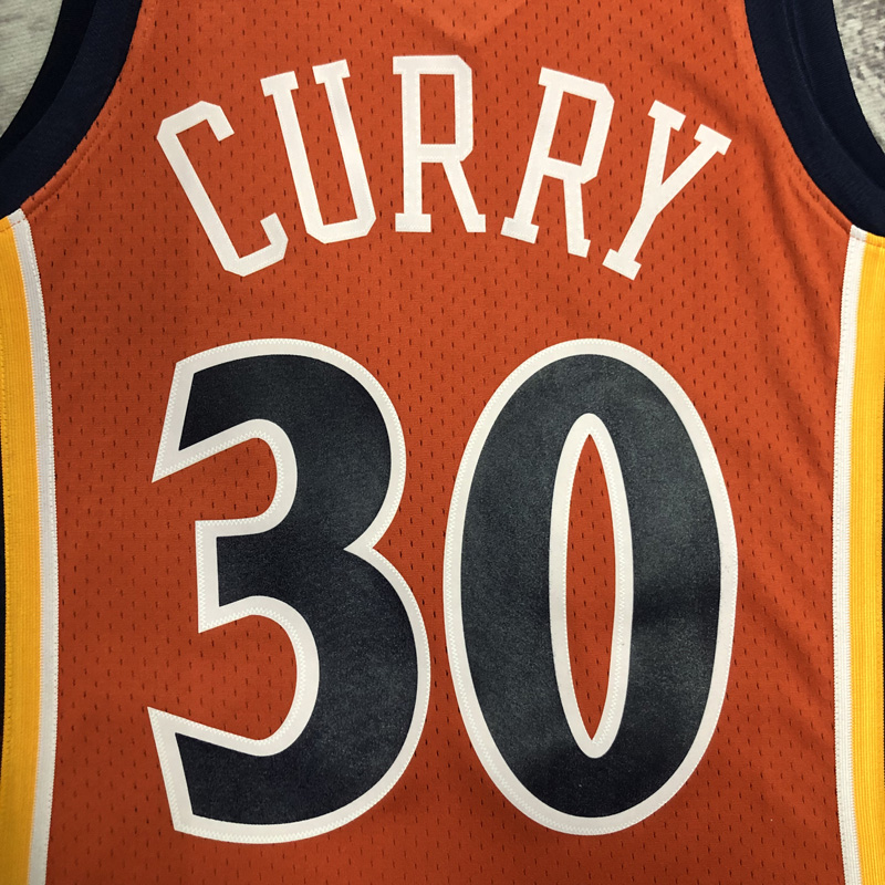 2010 WARRIORS CURRY #30 Orange Retro Top Qualit...