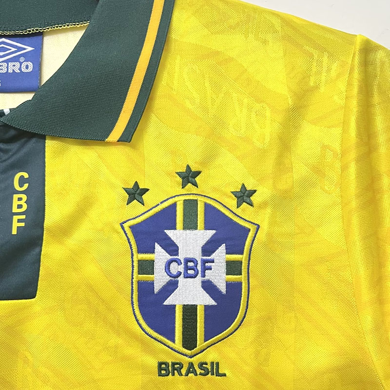 1991-1993 Brazil Home Retro Soccer Jersey