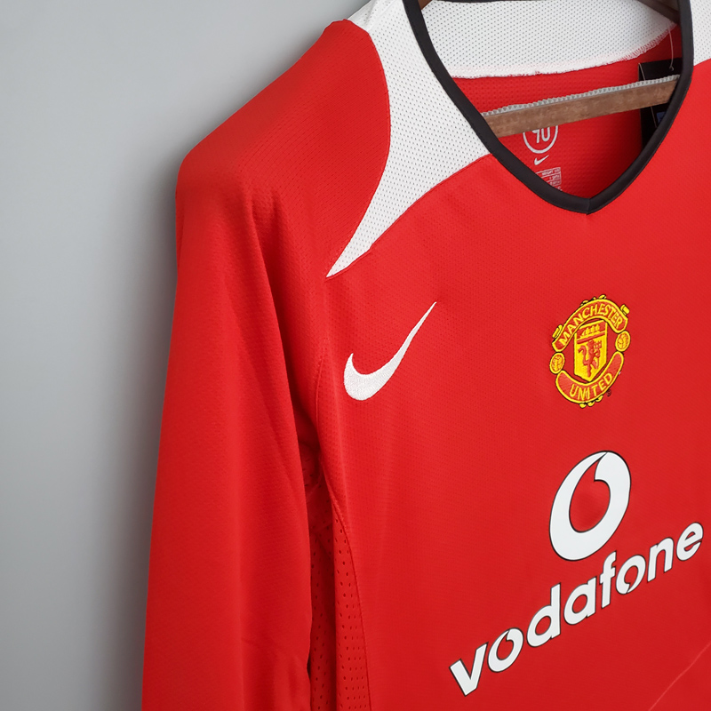 2005-2006 Man Utd Home Long sleeve Retro soccer...
