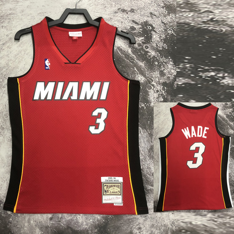 2005-06 Miami Heat WADE #3 Red Retro Top Qualit...