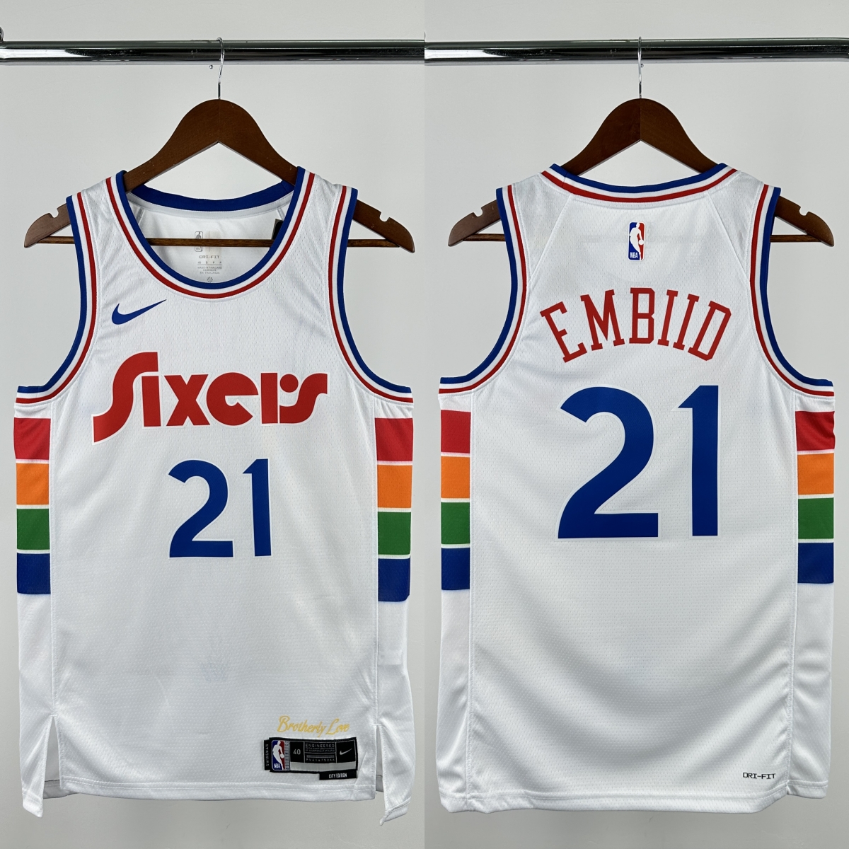 24-25 76ERS EMBIID #21 White City Edition Top Quality Hot Pressing NBA Jersey