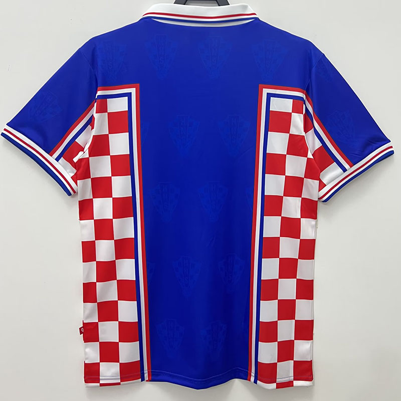 1998 Croatia Away Blue Retro Soccer Jersey