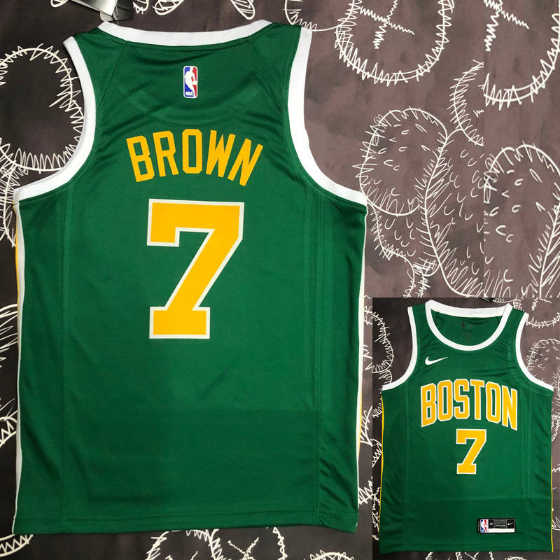 CELTICS BROWN #7 Green Top Quality Hot Pressing...