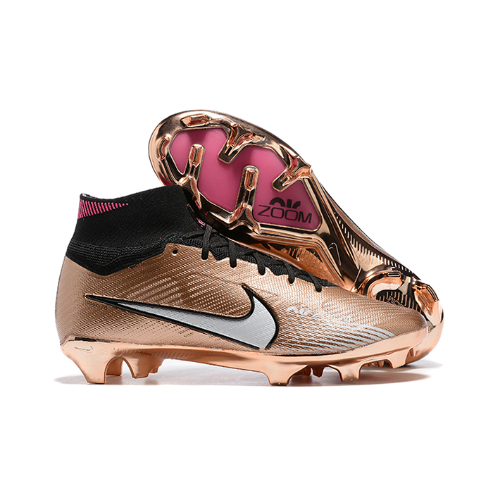 Air Zoom Mercurial Superfly IX Elite FG High Soccer Shoes-Rose Gold/Black-9094906