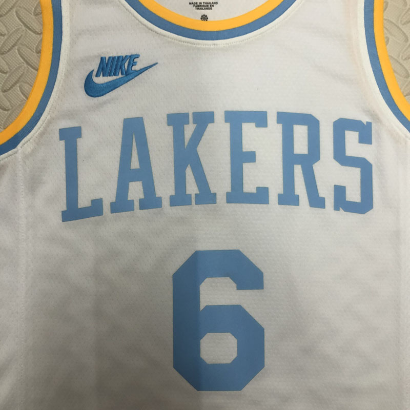 22-23 LAKERS JAMES #6 White Top Quality Hot Pre...