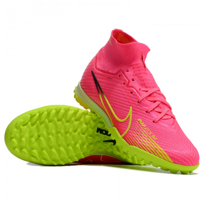 Air Zoom Mercurial Vapor XV Elite TF High Soccer Shoes-Pink/Green-192636