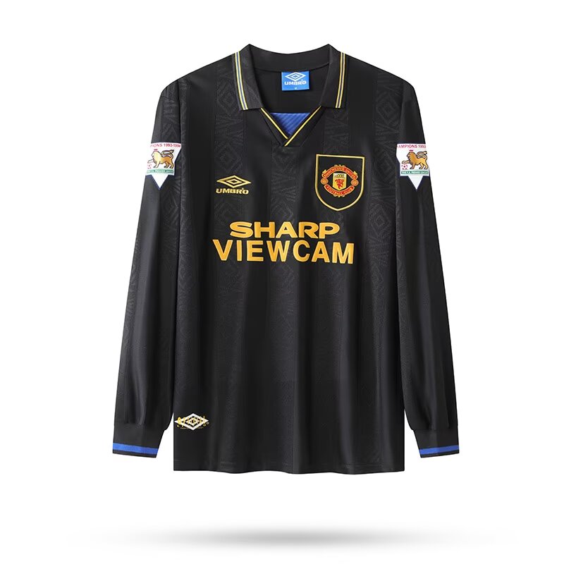 1993/1995 Man Utd  Away Long Sleeve 1:1 Retro Quality Soccer Jersey