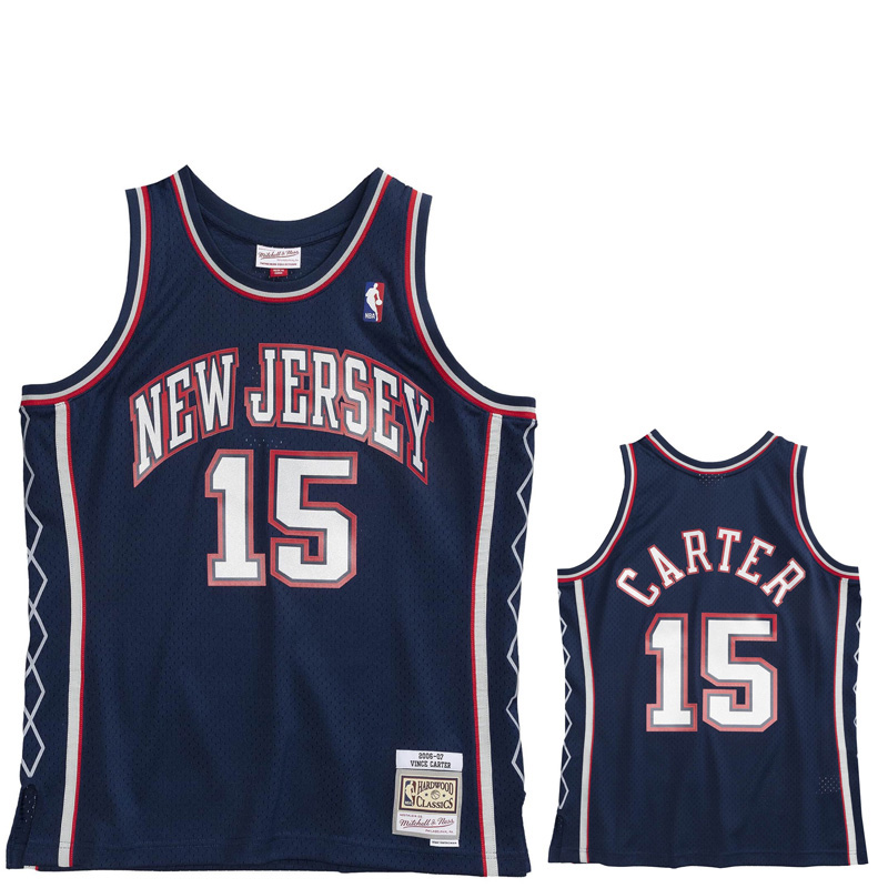 2006-07 NETS CARTER #15 Dark Blue Retro Top Qua...