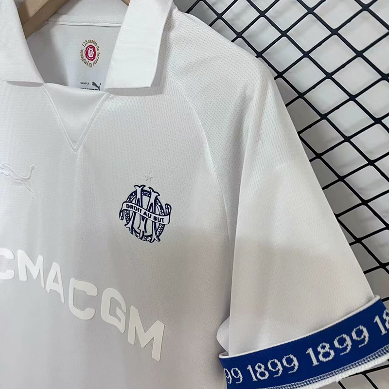 24-25 Marseille White 125th Anniversary Fans Soccer Jersey