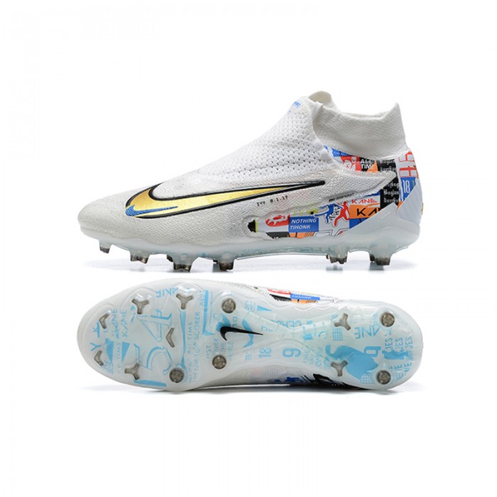 Phantom GX Elite FG High Soccer Shoes-White/Gold-6266385