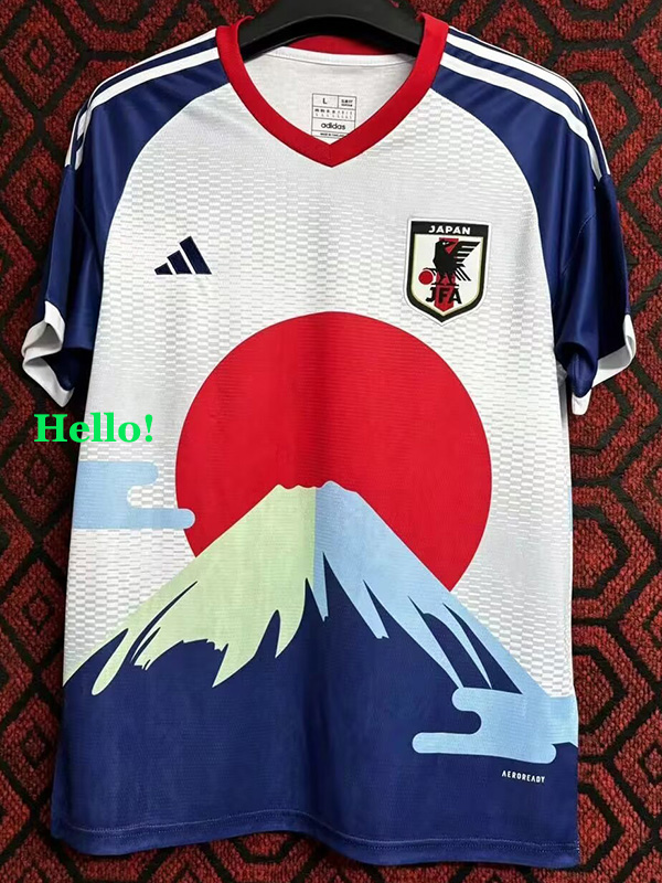 24-25 Japan White Blue Special Edition Fans Soccer Jersey *红太阳富士山