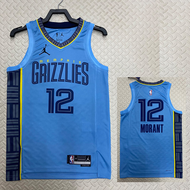 22-23 GRIZZLIES MORANT #12 Blue Top Quality Hot...