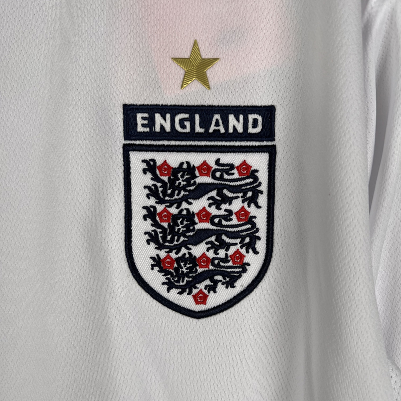 2006 England Home Retro Long Sleeve Soccer Jers...