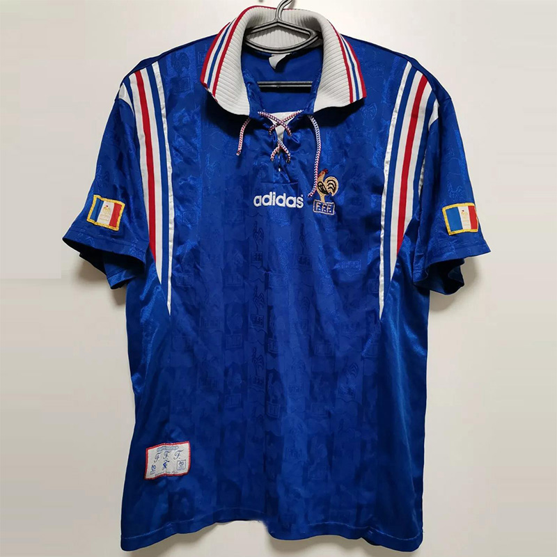 1996-1997 France Home Retro Soccer Jersey