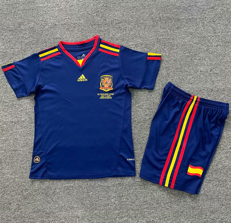 2008 Spain Home Kids Retro Soccer Jersey
