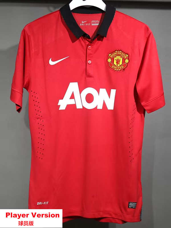 2013-2014 Man Utd Home Player Version 球员 Retro Soccer Jersey
