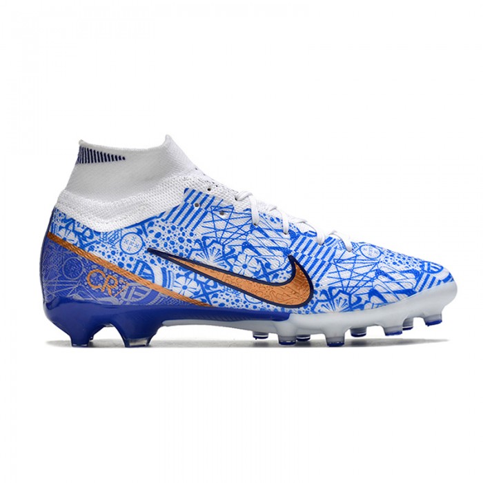 Air Zoom Mercurial Superfly IX Elite AG HIGH Soccer Shoes-White/Blue-4462128