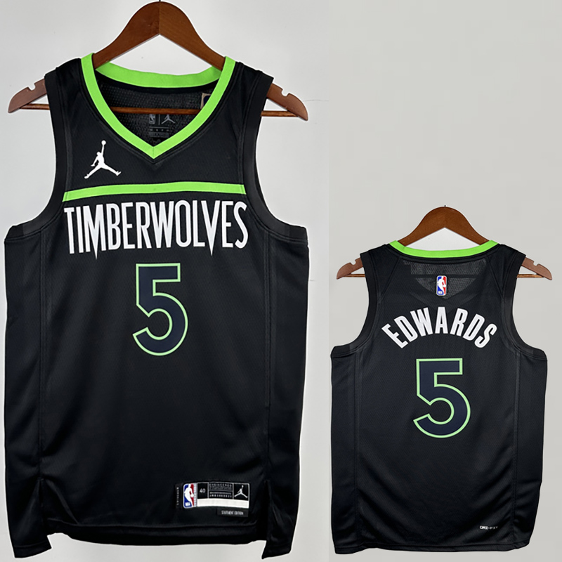 22-23 TIMBERWOLVES EDWARDS #5 Black Top Quality...