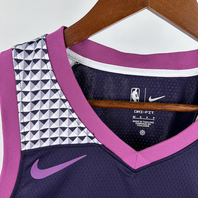 TIMBERWOLVES EDWARDS #5 Purple Black Top Quality Hot Pressing NBA Jersey