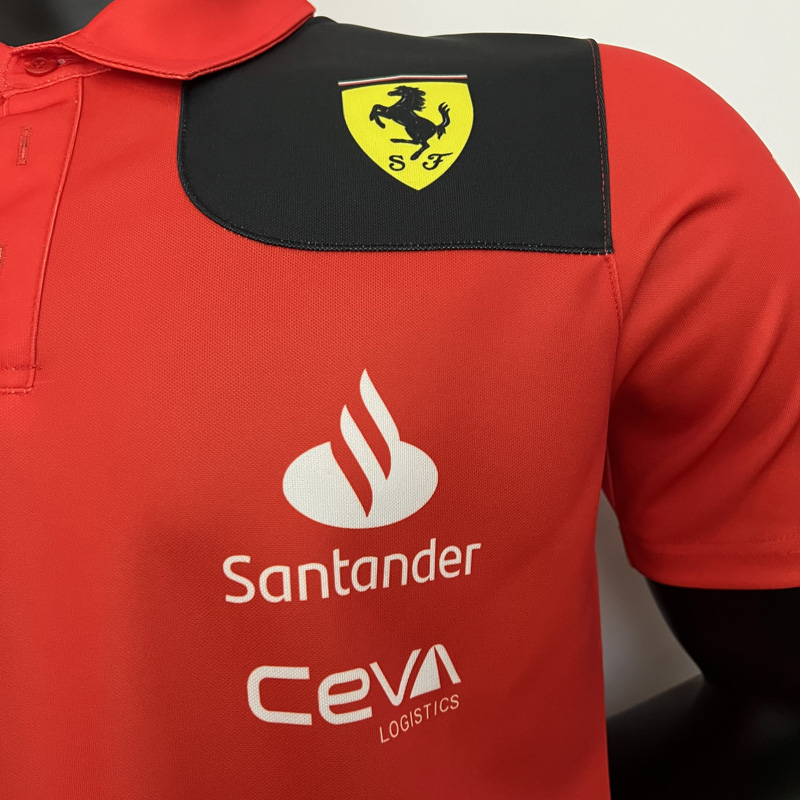 2023 F1 Ferrari Polo Red Racing Suit(有领)