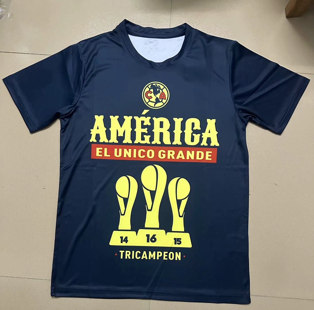 24-25 Club America Royal Blue Champion Training shirts *背后没图案