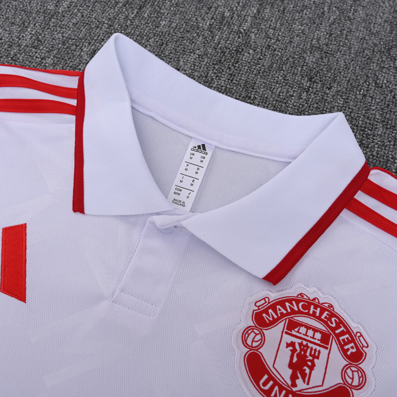25-26 Man Utd White Polo Short Sleeve