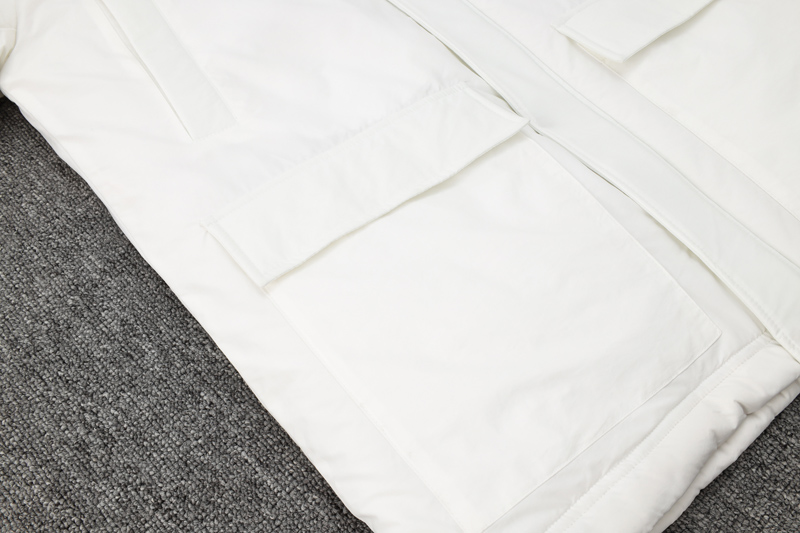 24-25 Marseille White Hooded Windbreaker Fabric Cotton Coat #G246(橙标)