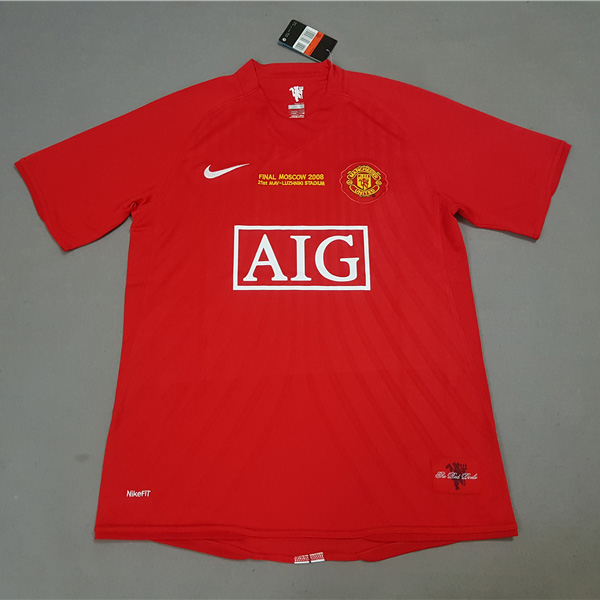 2007-2008 Man Utd home Red Retro soccer jersey