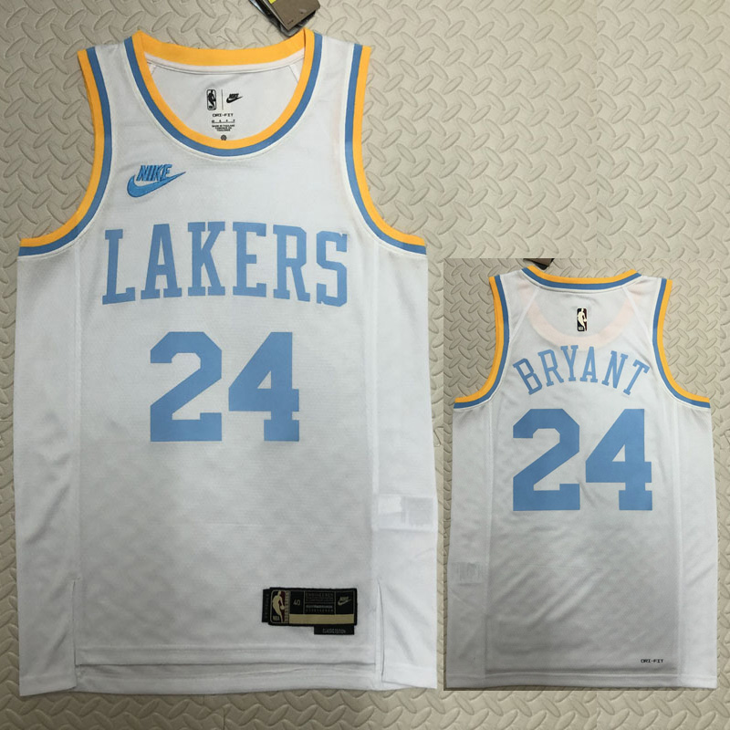 22-23 LAKERS BRYANT #24 White Top Quality Hot P...