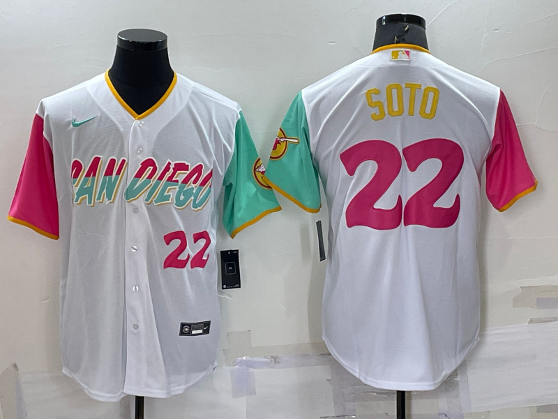 2022 Men's San Diego Padres SOTO 22 white MLB Jersey