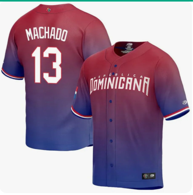 Dominican BASEBALL WORLD CUP CLASSIC JERSEY MACHADO 13 RED
