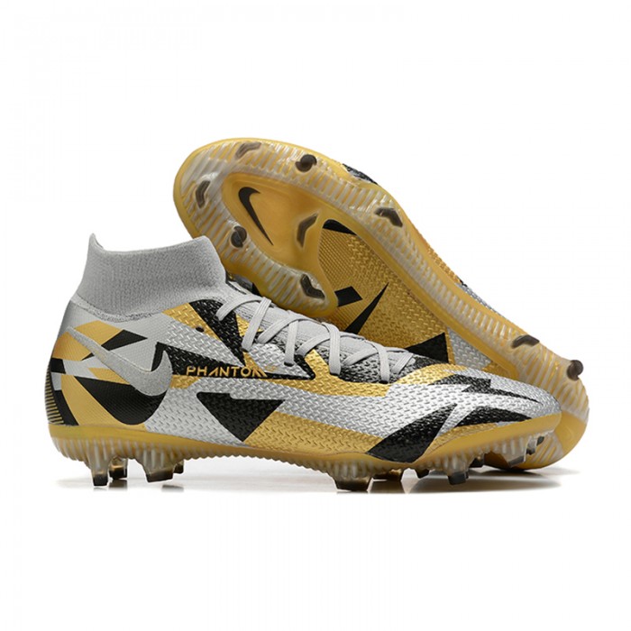 Phantom GT2 Dynamic Fit Elite FG High Soccer Shoes-Grey/Gold-1933201