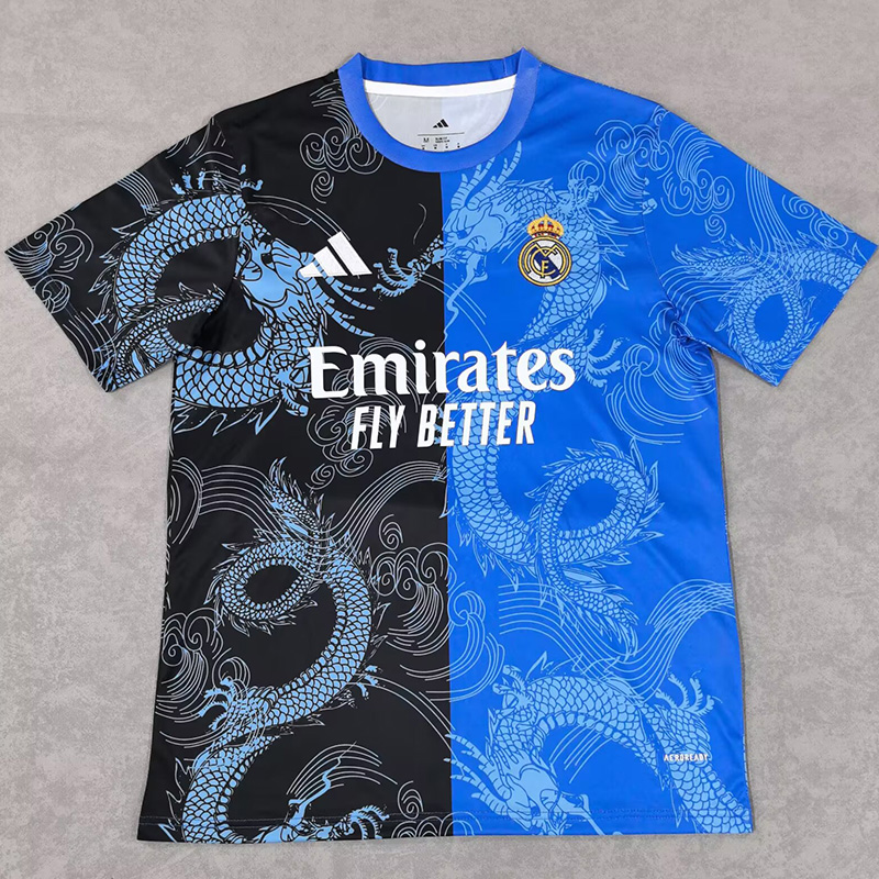 25-26 RMA Blue Black Special Edition Fans Training Shirts *龙纹