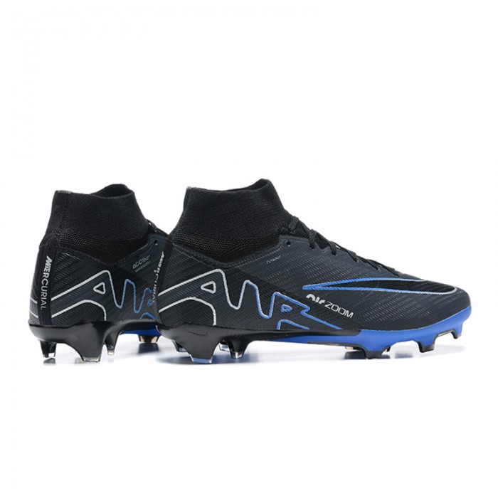 Air Zoom Mercurial Superfly IX Elite FG High Soccer Shoes-Black/Blue-7454387