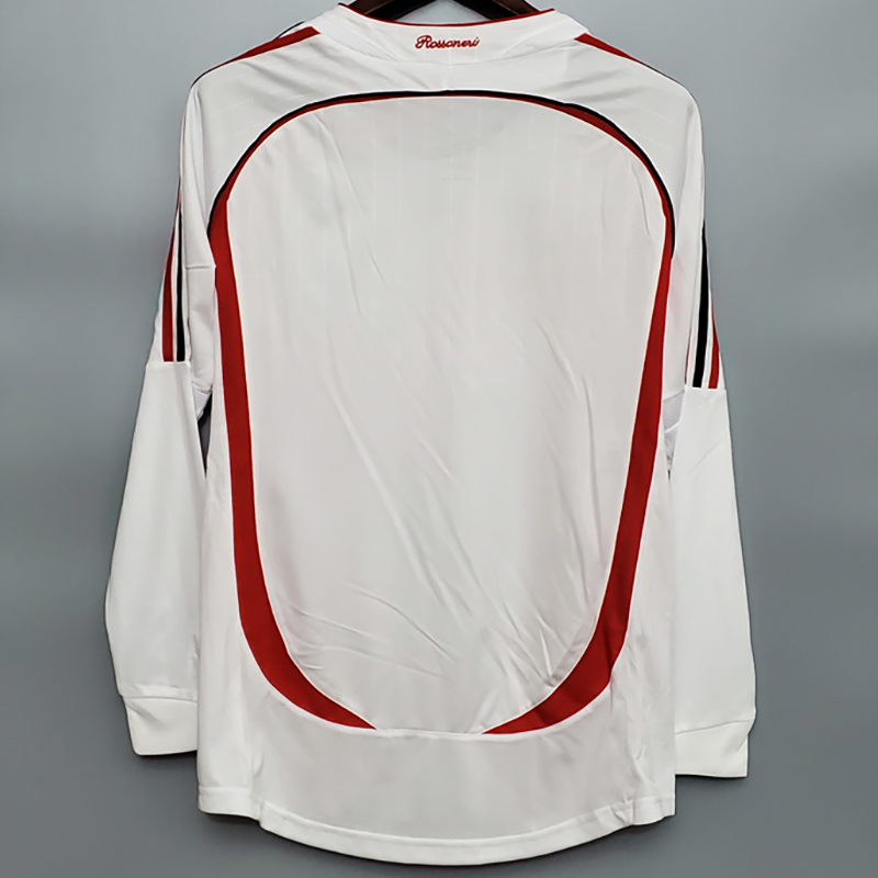 2006-2007 ACM Away White Long Sleeve Retro Socc...