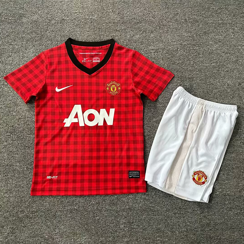 2012-2013 Man Utd Home Kids Retro Soccer Jersey