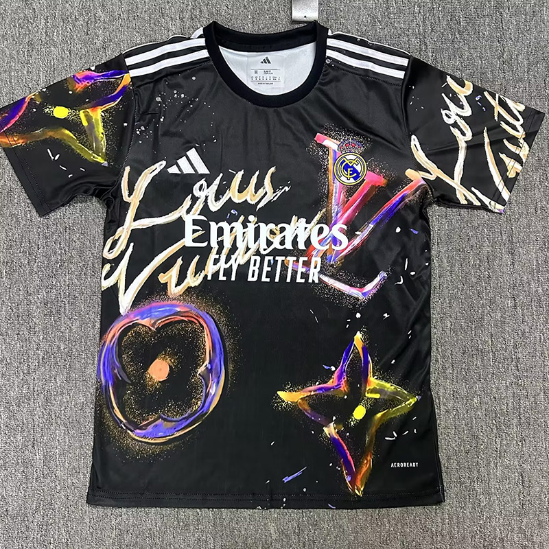 25-26 RMA Black Blue Special Edition Fans Training Shirts *L